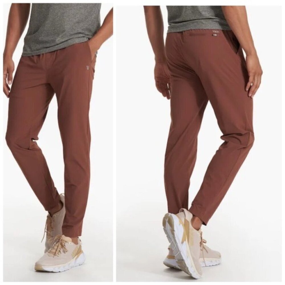 Vuori Men's Fleet Pant (V429) Tabacco Brown Zip Pocket Size XXL